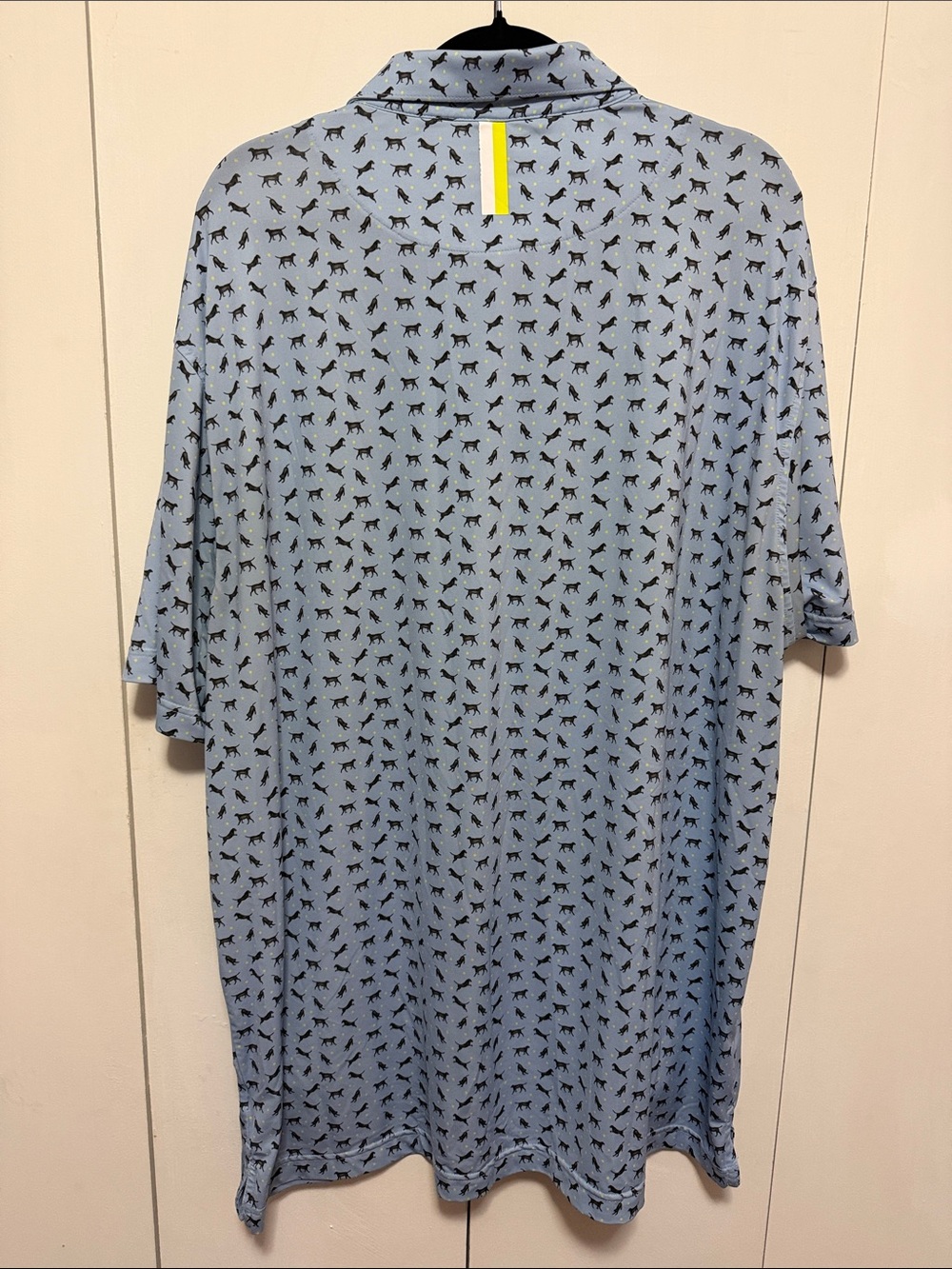 Rhoback Light Blue Polo with Small Black Dog Print - Picture 5 of 6